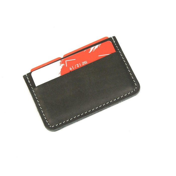 Картхолдер, 2 кармана, черный шора - Фото 1