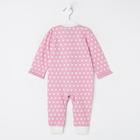 Комбинезон детский, цвет розовый/горох, рост 74 см - фото 24378069