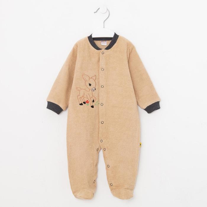 Комбинезон детский, цвет бежевый, рост 68 см - Фото 1