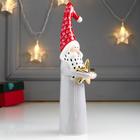 Сувенир керамика "Дедушка Мороз с звёздочкой в обнимку" серый с красным 23,6х5,9х7,2 см - Фото 2