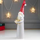 Сувенир керамика "Дедушка Мороз с звёздочкой в обнимку" серый с красным 23,6х5,9х7,2 см - Фото 4