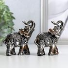 Сувенир полистоун "Два индийских слона" набор 2 шт 8,3х7х3,5 см - фото 11970186