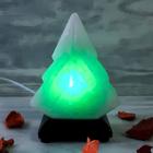 Соляной светильник  "Елка" LED (диод цветной) USB белая соль 10х7х13 см - Фото 7
