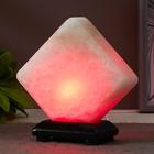 Соляной светильник «Кубик», LED, USB, красное свечение, белая соль, 10×9×7 см - Фото 3