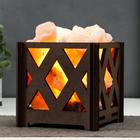 Соляной светильник "Корзина Б Ромб" E14 15Вт 1,8кг диммер 14х14х18 см - фото 22853359