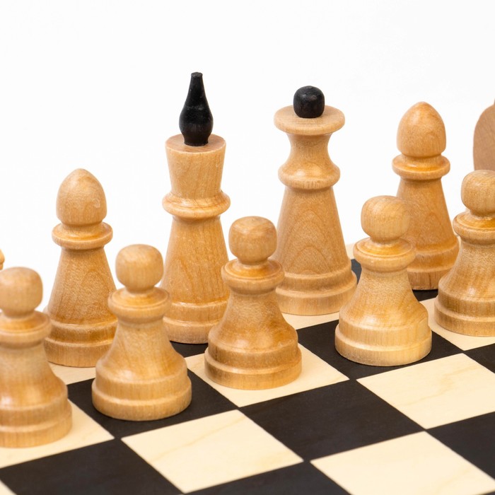 Шахматы "Классика", король h-7 см, пешка h-4 см, доска 29 х 29 х 4 см - фото 1907127076