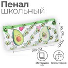 Пенал школьный, плоский, ПВХ, 9.5×20.5 см, Avocado with love - Фото 1