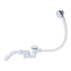 Сифон для ванны «АНИ Пласт» EC255S, 1 1/2"x40 мм, с переливом, гофрой 40×50 мм, "клик-клак" - Фото 1