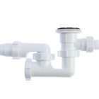 Сифон для ванны «АНИ Пласт» EC255S, 1 1/2"x40 мм, с переливом, гофрой 40×50 мм, "клик-клак" - Фото 2