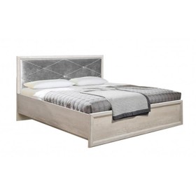 Кровать «Сохо», 160×200 см, ортопедическое основание, цвет бетон пайн белый / бетон пайн патина