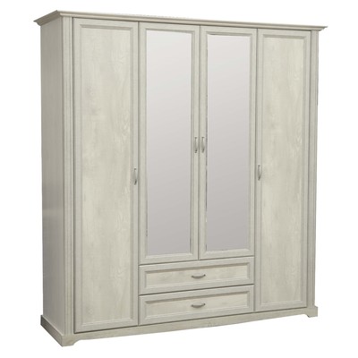 Шкаф для одежды «Сохо» 32.01, 1970 × 624 × 2120 мм, бетон пайн белый / бетон пайн патина