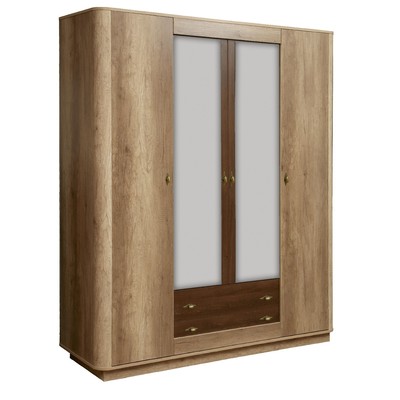 Шкаф для одежды «Фантазия» 34.01, 4 двери, 1764 × 586 × 2156 мм, дуб каньон / дуб кальяри