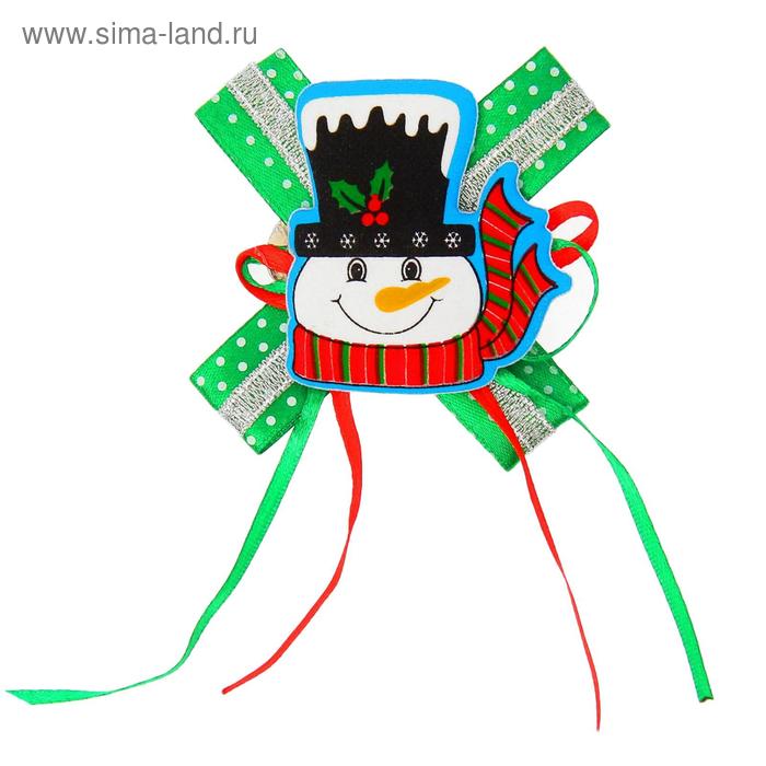 Карнавальный зажим «Снеговик», с бантиком, виды МИКС - Фото 1