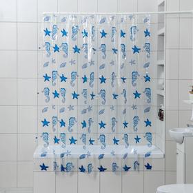 Штора для ванной Доляна «Морская глубина», 180×180 см, PVC