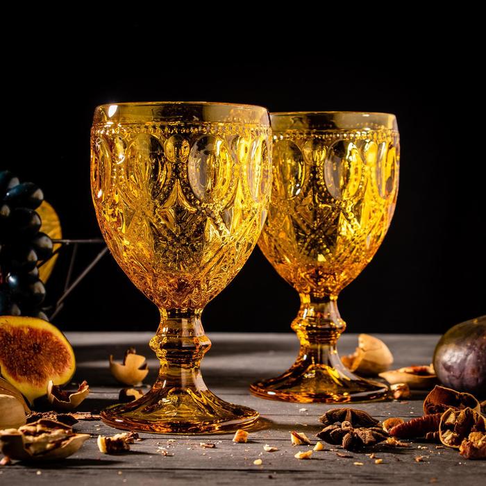 Набор бокалов из стекла Magistro «Варьете», 320 мл, 6 шт, цвет жёлтый - фото 1908586242