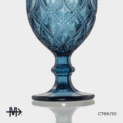 Бокалы для вина Magistro «Варьете», 320 мл, 8.5×16 см, набор 6 шт., стекло, синие