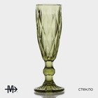 Набор бокалов из стекла для шампанского Magistro «Круиз», 160 мл, 7×20 см, 2 шт, цвет зелёный - Фото 2