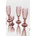 Набор бокалов из стекла для шампанского Magistro «Круиз», 160 мл, 7×20 см, 2 шт, цвет розовый - фото 4311077
