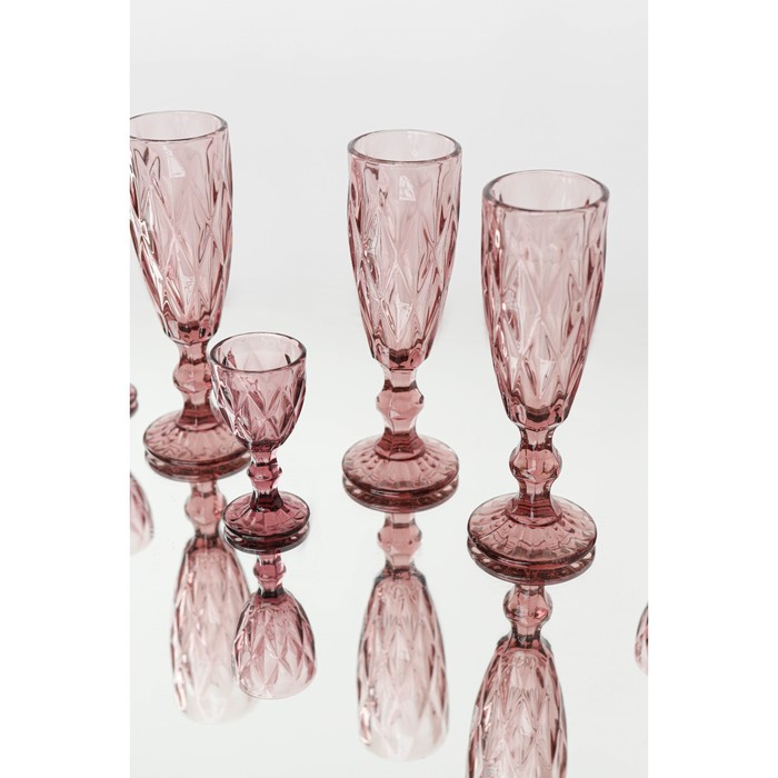 Набор бокалов из стекла для шампанского Magistro «Круиз», 160 мл, 7×20 см, 2 шт, цвет розовый - фото 1908586254