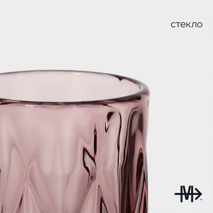 Набор бокалов из стекла для шампанского Magistro «Круиз», 160 мл, 7×20 см, 2 шт, цвет розовый - фото 1908586256