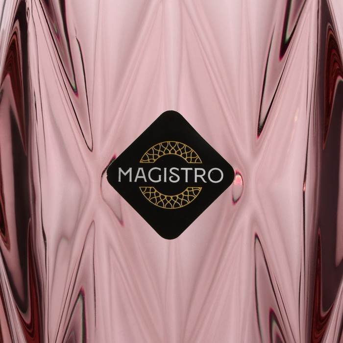 Набор бокалов из стекла для шампанского Magistro «Круиз», 160 мл, 7×20 см, 2 шт, цвет розовый - фото 1908586249