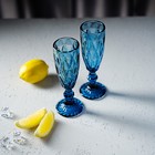 Набор бокалов из стекла для шампанского Magistro «Круиз», 160 мл, 7×20 см, 2 шт, цвет синий - Фото 7