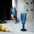 Набор бокалов из стекла для шампанского Magistro «Круиз», 160 мл, 7×20 см, 2 шт, цвет синий - Фото 8