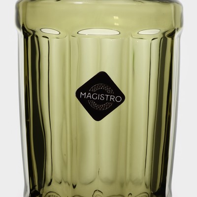 Бокалы для шампанского Magistro «Ла-Манш», 160 мл, 7×20 см, набор 2 шт., стекло, зелёные