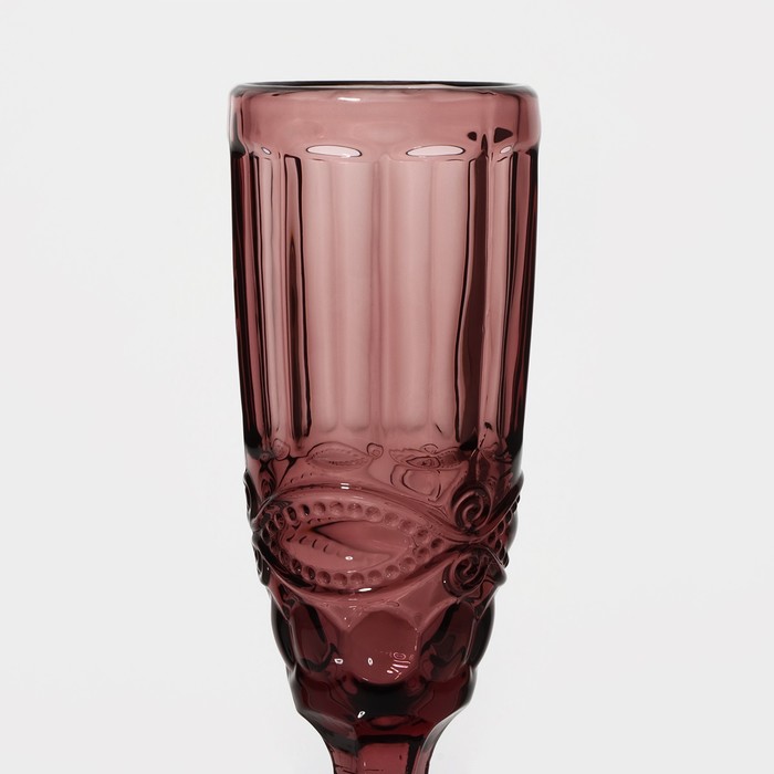 Набор бокалов из стекла для шампанского Magistro «Ла-Манш», 160 мл, 7×20 см, 2 шт, цвет розовый - фото 1908586260