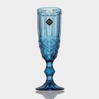 Бокалы для шампанского Magistro «Ла-Манш», 160 мл, 7×20 см, набор 2 шт., стекло, синие - Фото 6