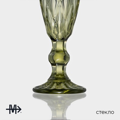 Бокалы для шампанского Magistro «Круиз», 160 мл, 7×20 см, стекло, набор 6 шт., зелёные