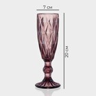 Бокалы для шампанского Magistro «Круиз», 160 мл, 7×20 см, стекло, набор 6 шт., розовые - Фото 2