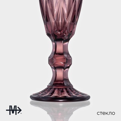 Бокалы для шампанского Magistro «Круиз», 160 мл, 7×20 см, стекло, набор 6 шт., розовые