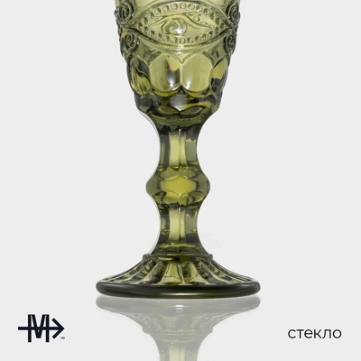 Бокалы для шампанского Magistro «Ла-Манш», 160 мл, 7×20 см, набор 6 шт., стекло, зелёные