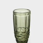 Набор бокалов из стекла для шампанского Magistro «Ла-Манш», 160 мл, 7×20 см, 6 шт, цвет зелёный - Фото 4