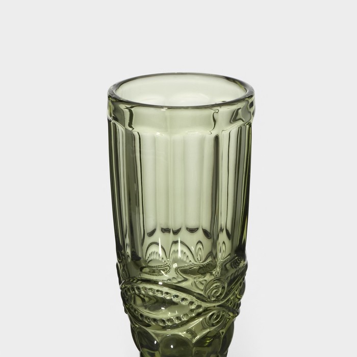 Набор бокалов из стекла для шампанского Magistro «Ла-Манш», 160 мл, 7×20 см, 6 шт, цвет зелёный - фото 1908586273