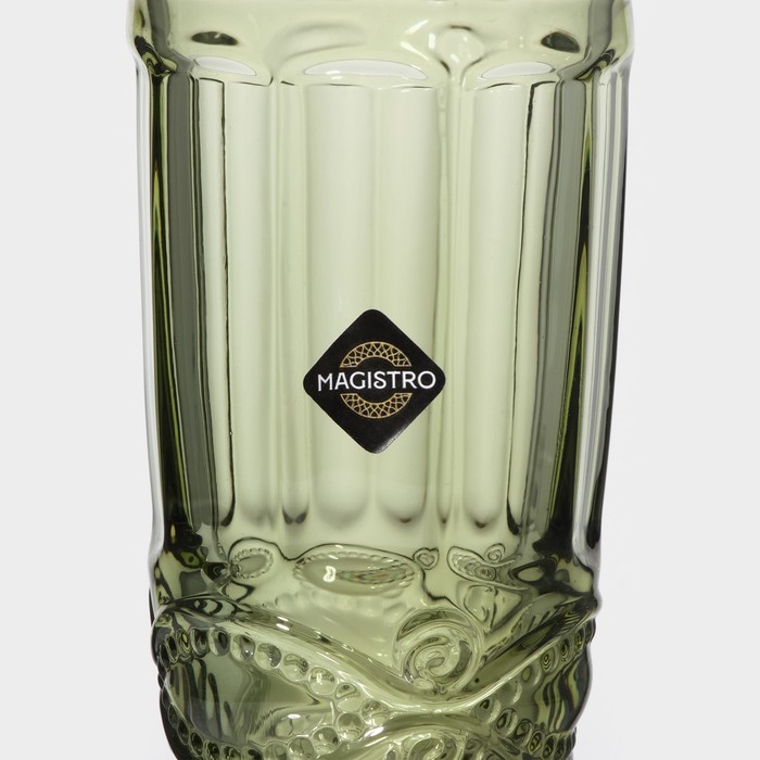 Набор бокалов из стекла для шампанского Magistro «Ла-Манш», 160 мл, 7×20 см, 6 шт, цвет зелёный - фото 1908586275