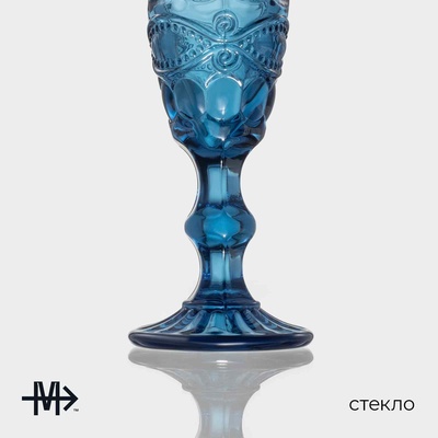 Бокалы для шампанского Magistro «Ла-Манш», 160 мл, 7×20 см, набор 6 шт., стекло, синие