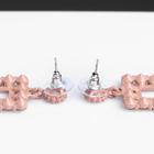 Серьги со стразами "Вуаль" грани, цвет золотой в бежевом металле - фото 25631000