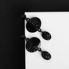 Серьги со стразами "Крис", цвет чёрный - фото 11758240