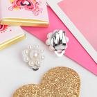 Серьги-клипсы детские «Выбражулька» цветок, цвет белый - Фото 2