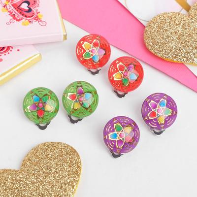 Серьги-клипсы детские "Выбражулька" семицветик, цвет МИКС