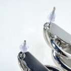 Серьги металл «Геометрия» овалы на кольце, цвет серебро - Фото 3