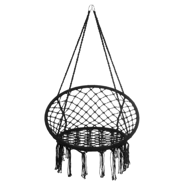 Гамак-кресло Maclay, плетёное, 60х80 см, цвет чёрный - фото 1907127923