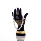Подставка для украшений "Рука", чёрная, флок, керамика, 21 см - фото 2911498