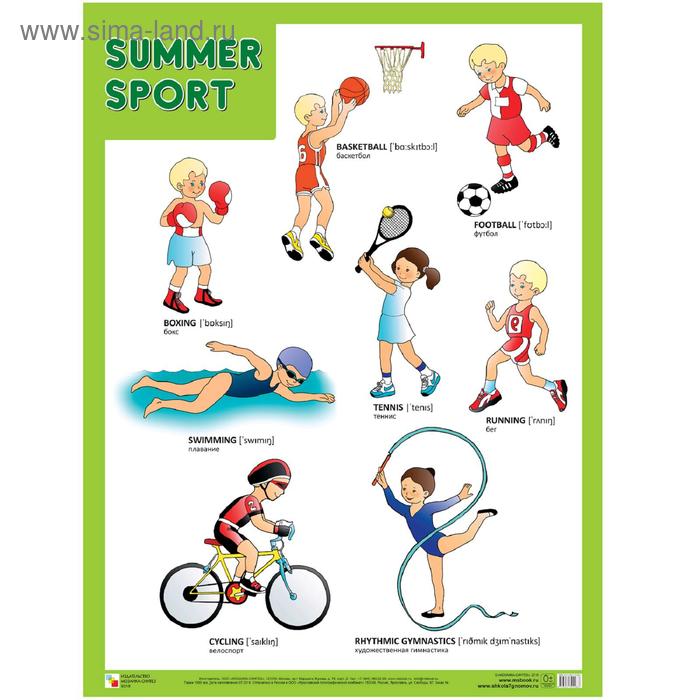 Плакаты (англ). Summer Sport (Летние виды спорта) - Фото 1