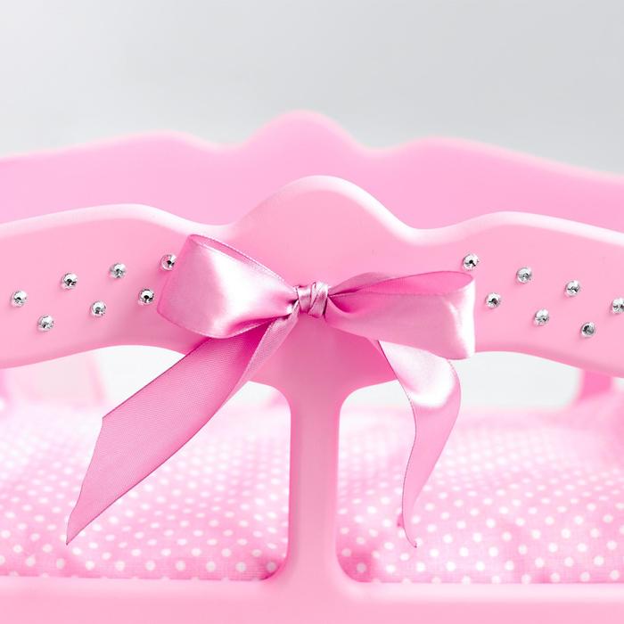 Кроватка для кукол с постельным бельем и балдахином, коллекция «Diamond princess» розовый - фото 1882089829