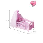 Кроватка для кукол с постельным бельем и балдахином, коллекция «Diamond princess» розовый - фото 9021571