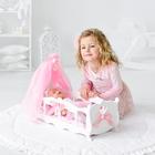 Кроватка для кукол с постельным бельем и балдахином, коллекция «Diamond princess» белый - фото 4311130