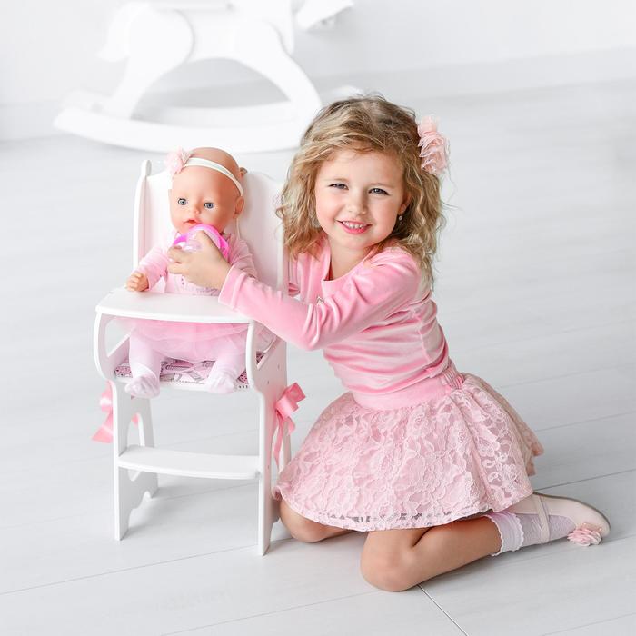 Игрушка детская: столик для кормления с мягким сидением, коллекция «Diamond princess» белый - фото 1911471737